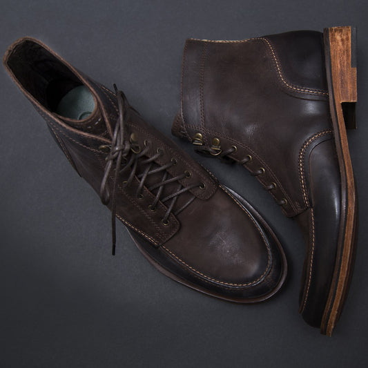 dark brown leather boots 