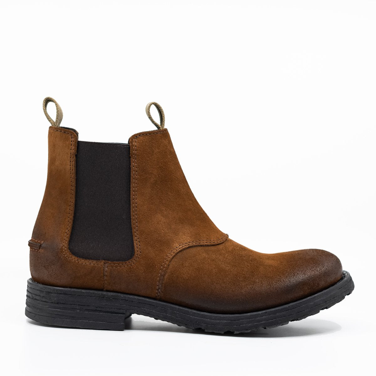 brown chelsea leather boots